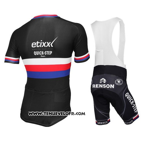 2015 Maillot Ciclismo UCI Mondo Champion Lider Quick Step Noir Manches Courtes et Cuissard